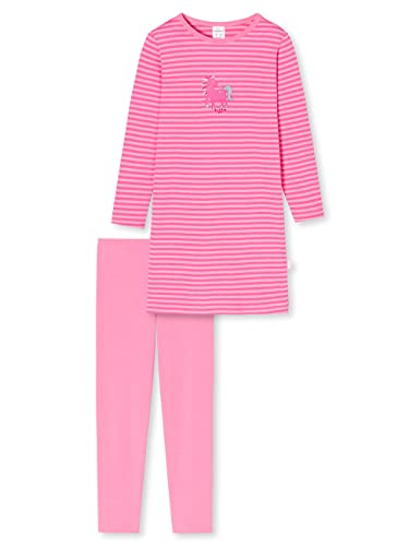 Schiesser Mädchen Schlafanzug Nachthemd Mit Leggings Lang - 100% Organic Bio Baumwolle Größe 92 Bis 140 Pyjamaset, Rosa_179493, 104 EU von Schiesser