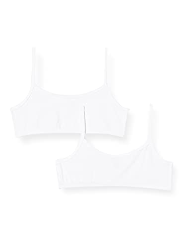 Schiesser Mädchen 2 Pack Unterwäsche Mit Spaghettiträger - 95/5 Organic Cotton Bio Baumwolle Größe 140 Bis 176 Bustier, Weiss_173525, 176 EU von Schiesser