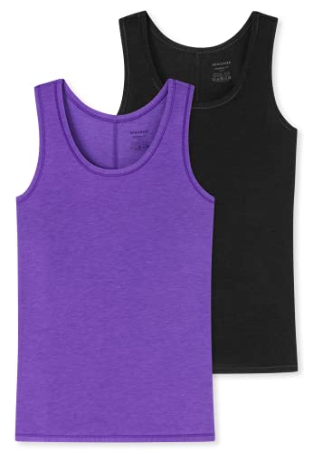 Schiesser Mädchen Mädchen Tanktop Personal Fit Soft 2 Pack Unterwäsche, Mehrfarbig 10, 140 EU von Schiesser