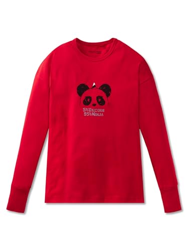 Schiesser Mädchen - Teens Schlafanzugoberteil Shirt 1/1 Langarm - 168212, Größe Kinder:164, Farbe:rot von Schiesser