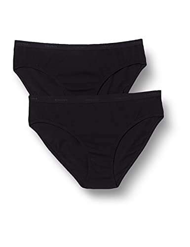 Schiesser Mädchen 2 Pack Slips - 95/5 Organic Bio Baumwolle Größe 140 Bis 176 Unterwäsche, Schwarz_173522, 140 EU von Schiesser