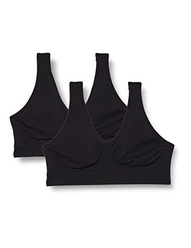 Schiesser Mädchen Unterwäsche (2er Pack) Bustier, schwarz, 140 von Schiesser