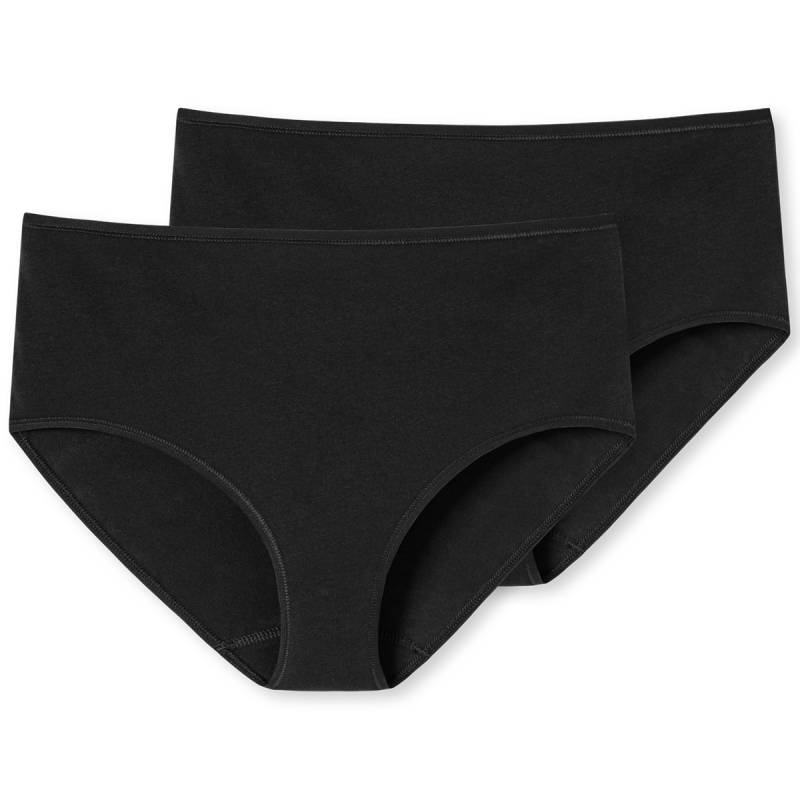 Schiesser 2-Pack Midi Slip, Schwarz, Größe: 48, Damen von Schiesser