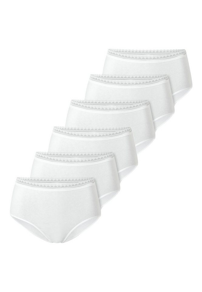 Schiesser Midislip 6er Pack 95/5 Modern Cotton (Spar-Set, 6-St) Midi Slip - Baumwolle - Atmungsaktiv - Edle Midi Slips mit Spitzenband von Schiesser