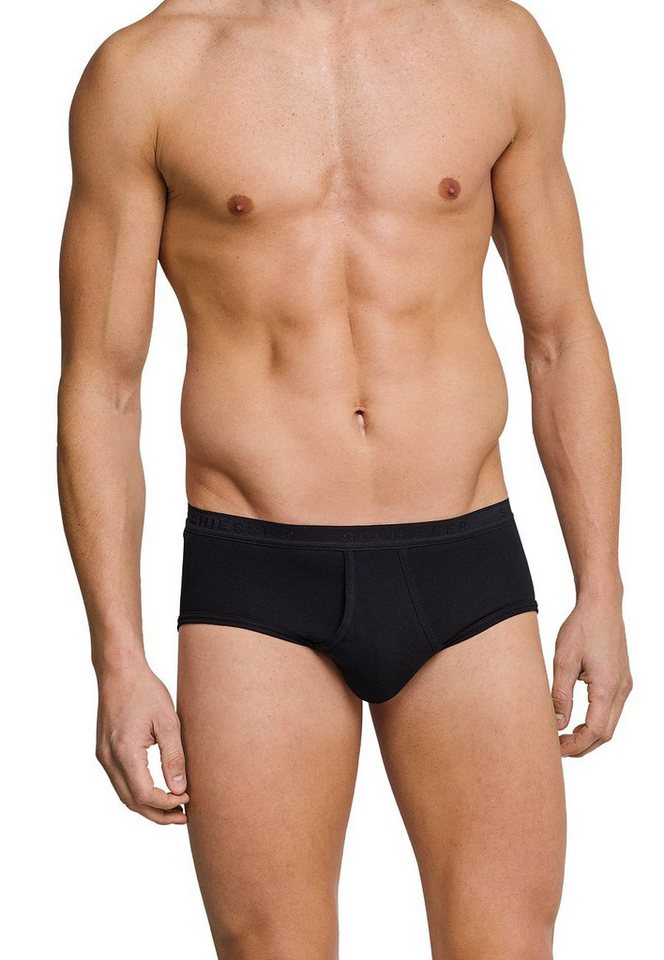 Schiesser Minislip Sportslip Original Feinripp mit Eingriff schwarz Herren von Schiesser
