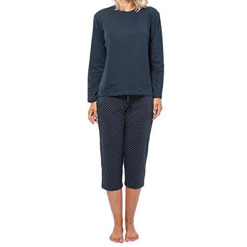 Schiesser - Mix - Organic Cotton - Schlafanzug 3/4-Länge (36 Blau gepunktet/Dunkelblau) von Schiesser