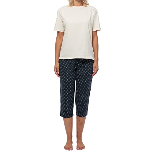 Schiesser - Mix - Organic Cotton - Schlafanzug 3/4-Länge (48 Blau gepunktet/Creme) von Schiesser