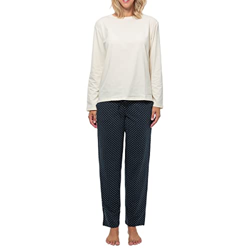 Schiesser - Mix - Organic Cotton - Schlafanzug lang (36 Blau gepunktet/Creme) von Schiesser