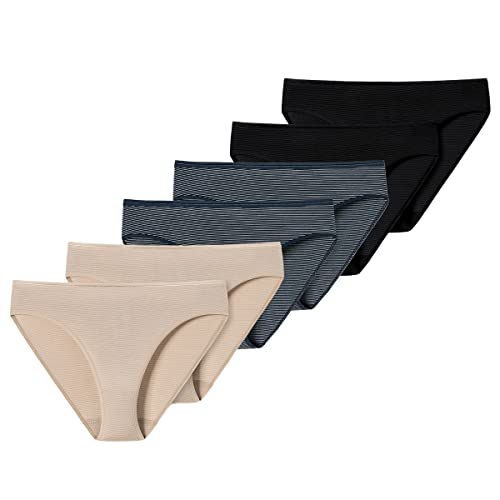 Schiesser - Modal Essentials - Midi Slip - 6er Pack (40 Schwarz/Sand/Nachtblau) von Schiesser