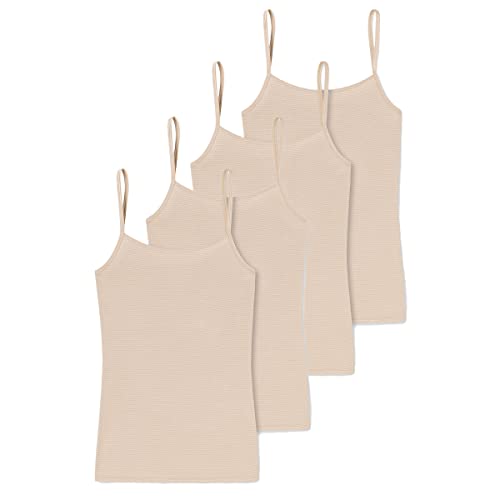 Schiesser Damen Essential Spaghettitop 4034 Unterhemd, 4 X Sand, 48 (2er Pack) von Schiesser