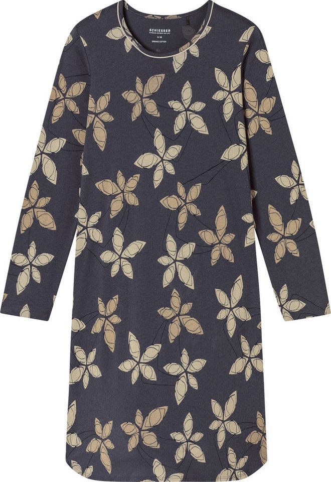 Schiesser Nachthemd Damen-Nachthemd Single-Jersey gemustert von Schiesser