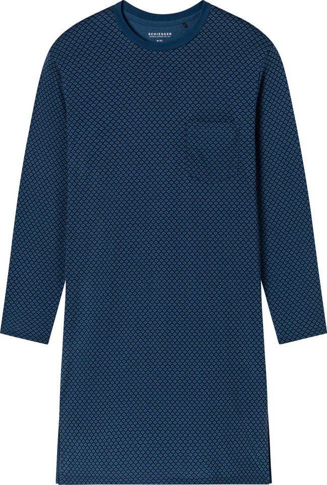 Schiesser Nachthemd Herren-Nachthemd Single-Jersey gemustert von Schiesser