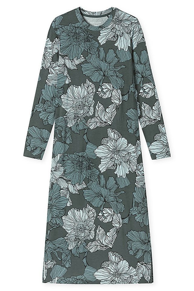 Schiesser Nachthemd Länge 120 cm langer Arm Damen Hauskleid Selected Premium von Schiesser