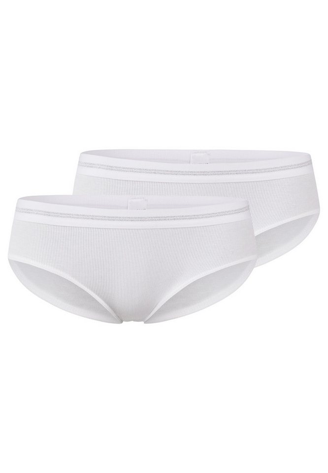 Schiesser Panty 2er Pack Teens Girls Long Life Cotton (Spar-Set, 2-St) Panties - Baumwolle - Webgummibund mit schimmernden Lurex Fäden von Schiesser