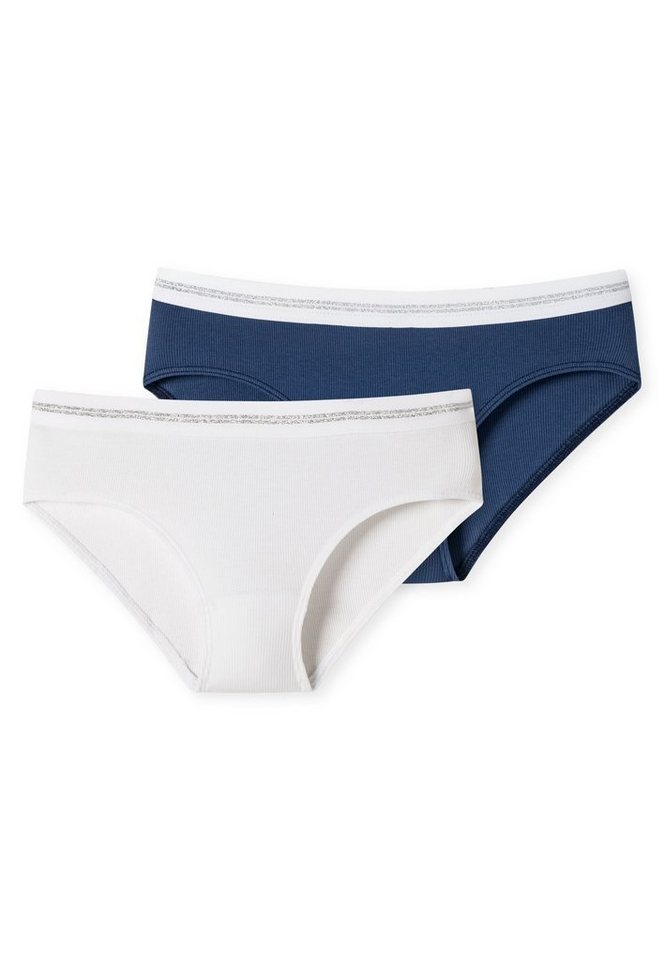 Schiesser Panty Long Life Rib (Packung, 2-St) dekorativer Bund mit Kontraststreifen aus Lurex-Garn von Schiesser