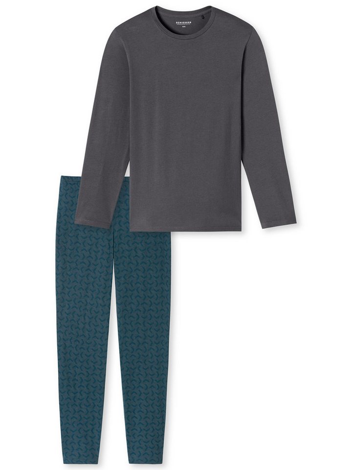 Schiesser Pyjama Casual Essentials (2 tlg) schlafanzug schlafmode bequem von Schiesser