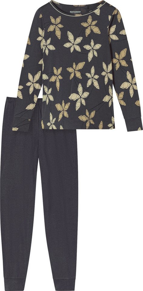 Schiesser Pyjama Damen-Schlafanzug Single-Jersey gemustert von Schiesser