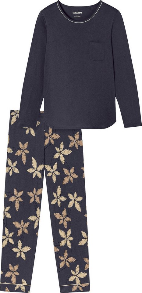 Schiesser Pyjama Damen-Schlafanzug Single-Jersey gemustert von Schiesser