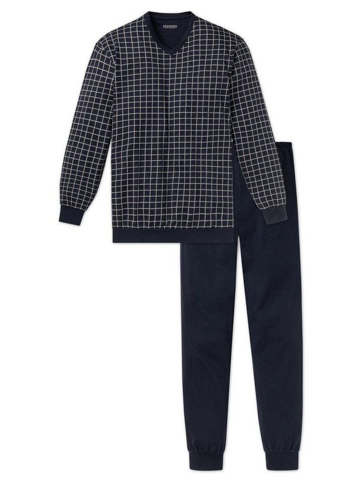 Schiesser Pyjama Dark Sapphire (2 tlg) schlafanzug schlafmode bequem von Schiesser
