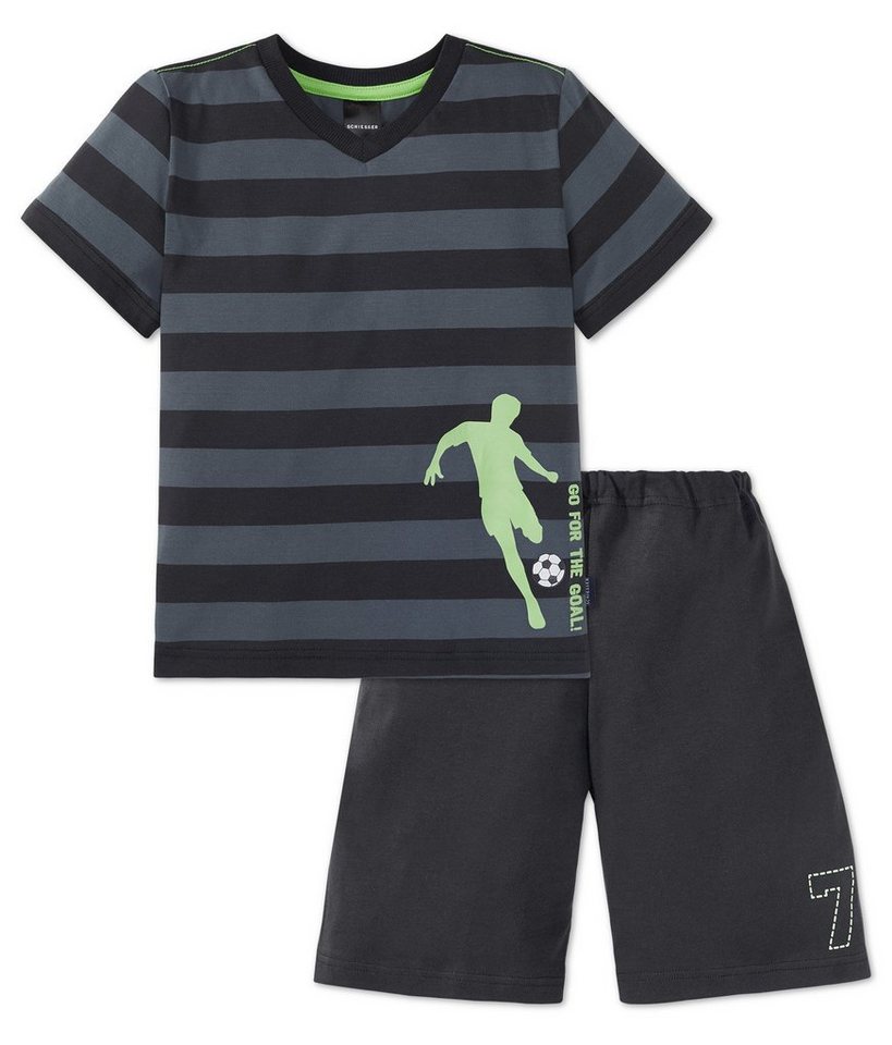 Schiesser Schlafanzug Fußball (Set, Set) Jungen Schlafanzug kurz, Kurzarm, Single Jersey von Schiesser