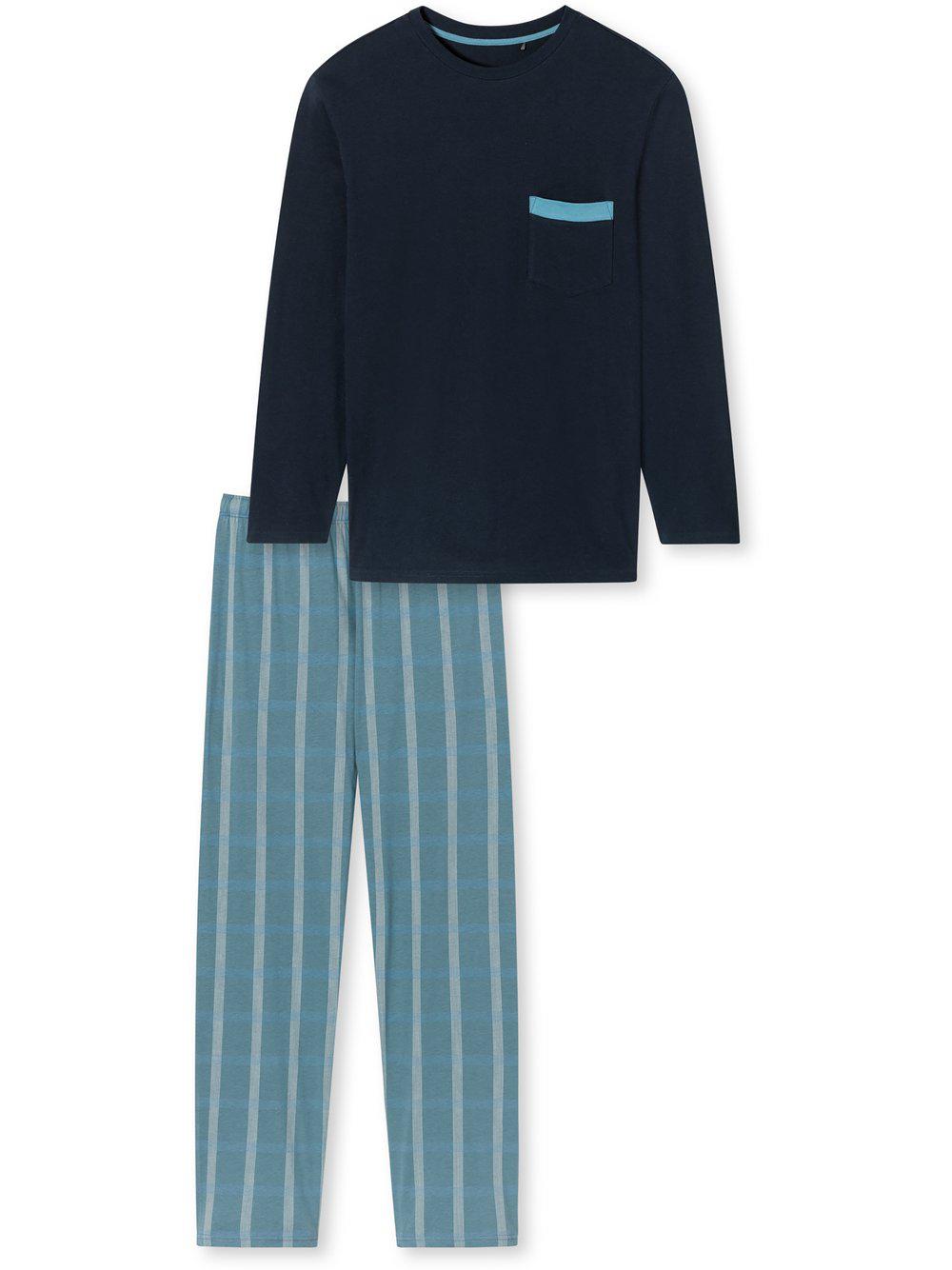 Schiesser Pyjama Herren Jersey bedruckt, blau von Schiesser