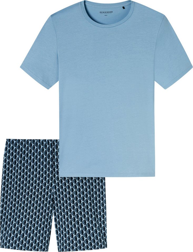 Schiesser Pyjama Herren-Shorty Single-Jersey gemustert von Schiesser