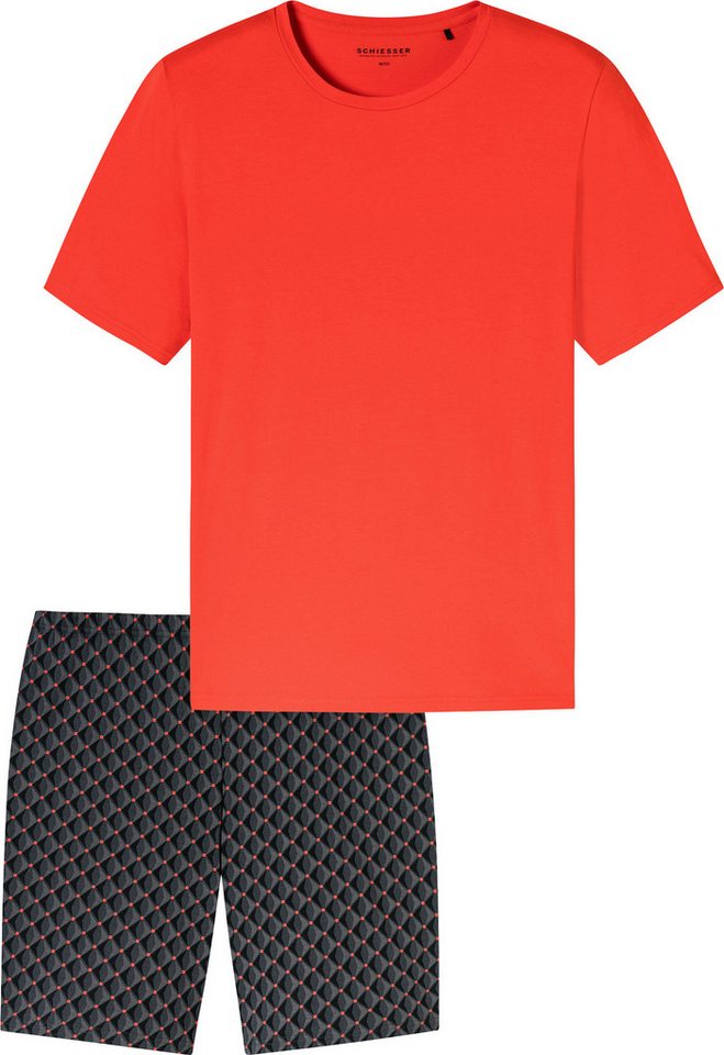 Schiesser Pyjama Herren-Shorty Single-Jersey gemustert von Schiesser