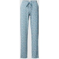 Schiesser Pyjama-Hose mit floralem Muster in Blau, Größe 36 von Schiesser