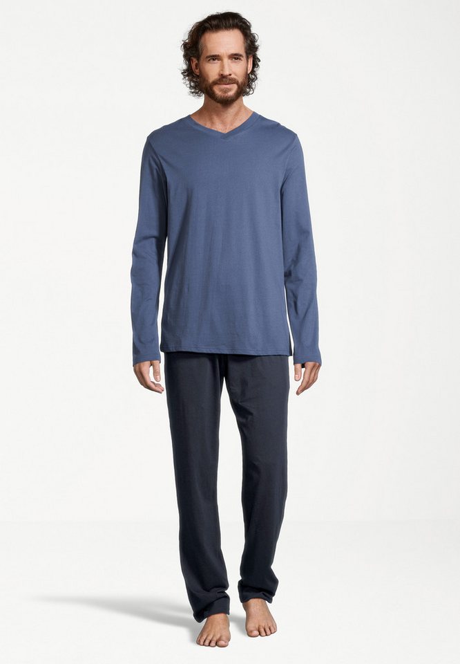 Schiesser Pyjama Night & Home (Set, 2 tlg) Schlafanzug - Baumwolle - Atmungsaktiv - Hose mit seitlichen Taschen von Schiesser