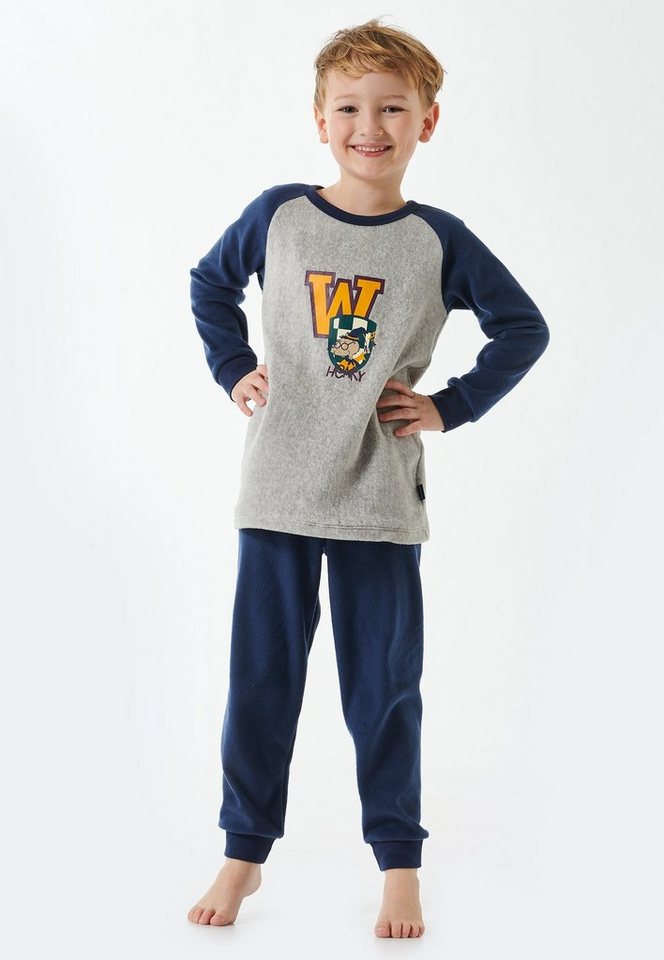 Schiesser Pyjama "Rat Henry" (2 tlg) mit großem "W" im College-Look von Schiesser