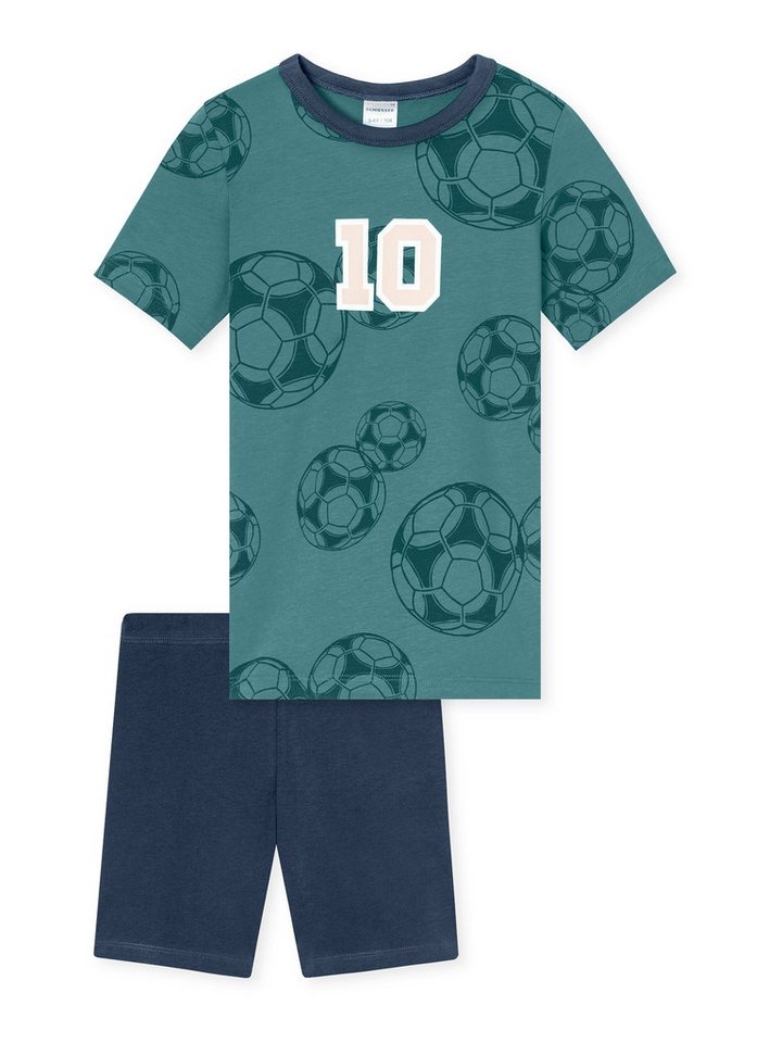 Schiesser Pyjama kurz - Boys World Organic Cotton (2 tlg) leichter Schlafanzug Kurz von Schiesser
