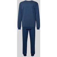 Schiesser Pyjama mit Brusttasche Modell 'Comfort Essentials' in Petrol, Größe 54 von Schiesser