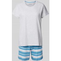 Schiesser Pyjama mit Rundhalsausschnitt Modell 'Casual Essentials' in Blau, Größe 38 von Schiesser