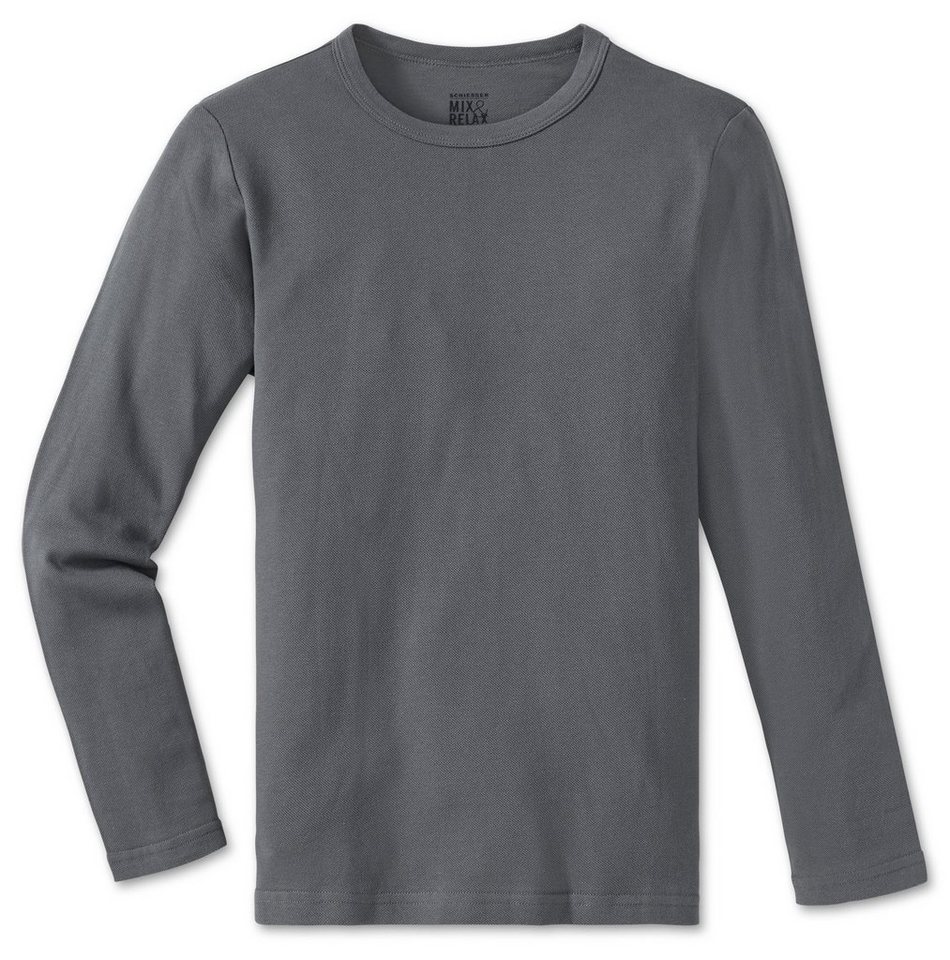 Schiesser Pyjamaoberteil Mix & Relax (Packung, 1-tlg., Set) Jungen Shirt Langarm Schlafanzugsjacke Piquee von Schiesser