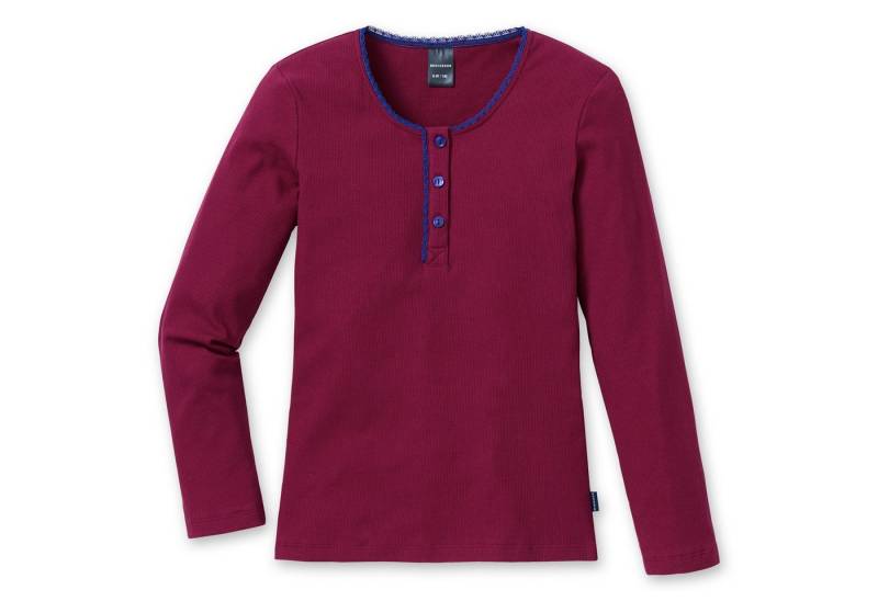 Schiesser Pyjamaoberteil Mix & Relax (Packung, 1-tlg., Set) Mädchen Shirt Langarm Pyjamaoberteil Baumwolle Doppelripp bordeaux von Schiesser