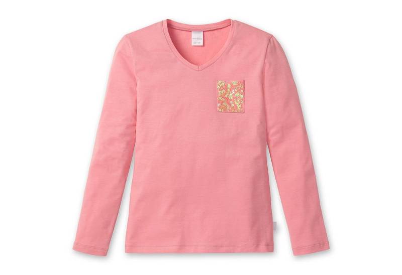 Schiesser Pyjamaoberteil Mix & Relax (Packung, 1-tlg., Set) Mädchen Shirt Langarm Pyjamaoberteil Baumwolle Pailletten rosa von Schiesser