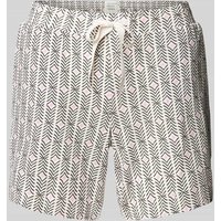 Schiesser Regular Fit Shorts mit Allover-Muster Modell 'Mix+Relax' in Taupe, Größe 42 von Schiesser