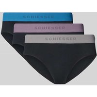 Schiesser Regular Fit Slip mit Logo-Stitching Modell 'Rio' im 3er-Pack in Black, Größe XXL von Schiesser
