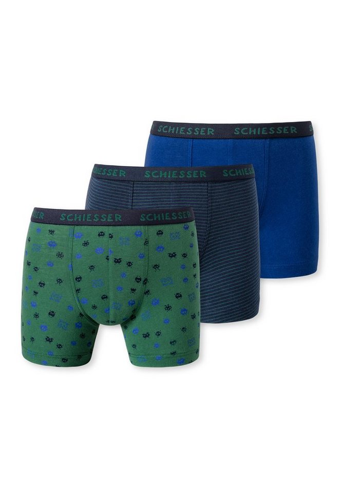 Schiesser Retro Boxer 3er Pack Kids Boys 95/5 Organic Cotton (Spar-Set, 3-St) Retro-Short / Pant - Baumwolle - Ohne Eingriff - von Schiesser