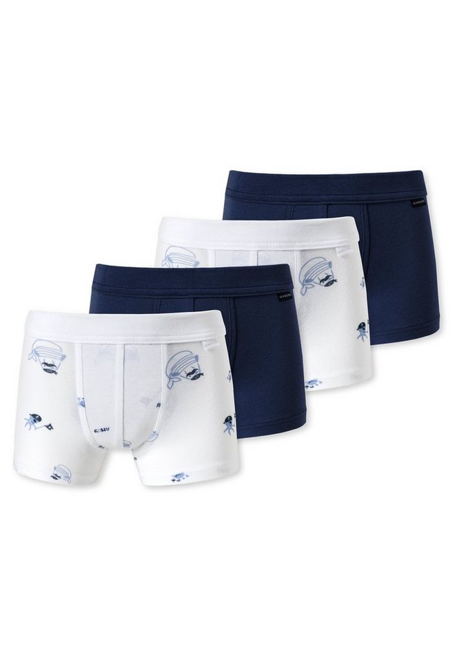 Schiesser Retro Boxer 4er Pack Kids Boys Feinripp Organic Cotton (Spar-Set, 4-St) Retro Short / Pant - Baumwolle - Extra breiter Softbund von Schiesser