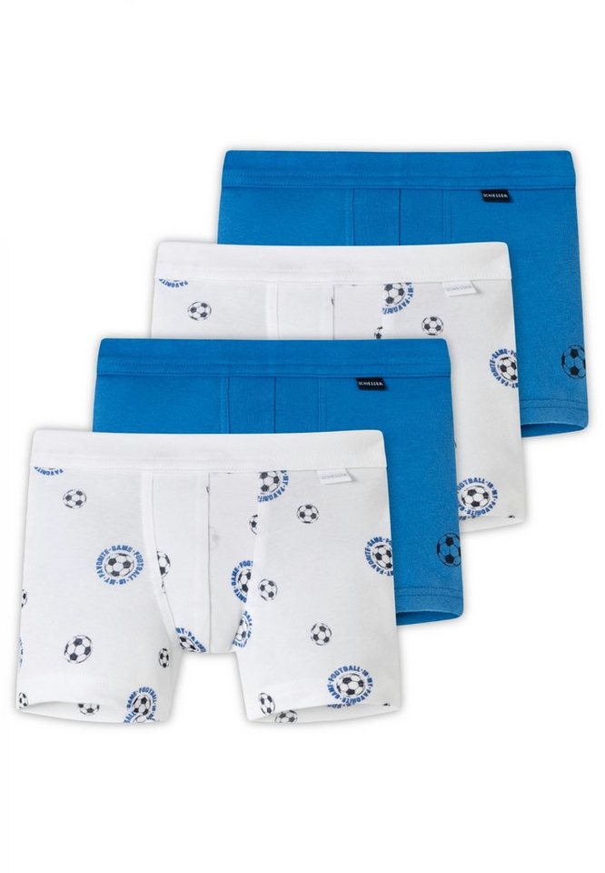 Schiesser Retro Boxer 4er Pack Kids Boys Feinripp Organic Cotton (Spar-Set, 4-St) Retro Short / Pant - Baumwolle - Ohne Eingriff - von Schiesser