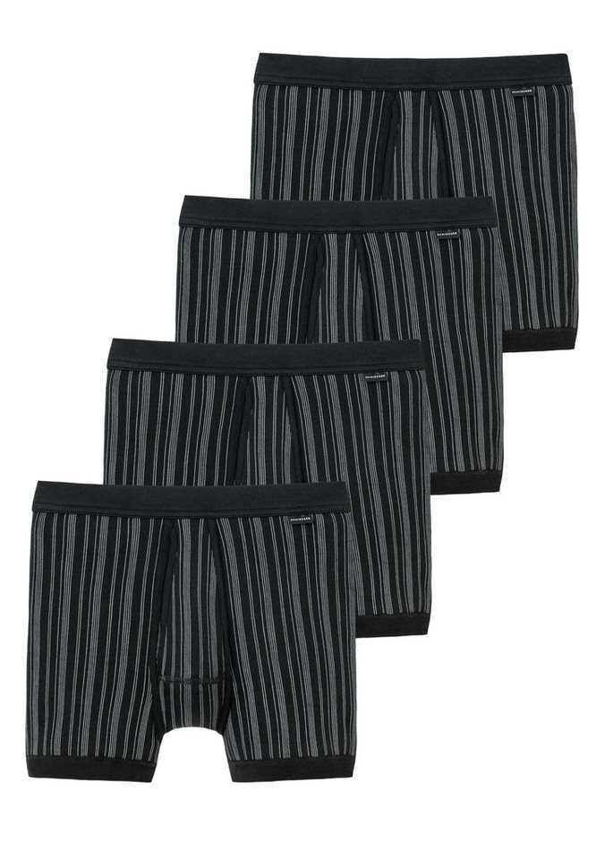Schiesser Retro Boxer 4er Pack Original Classics Feinripp (Spar-Set, 4-St) Unterhose kurz - Baumwolle - mit Eingriff von Schiesser