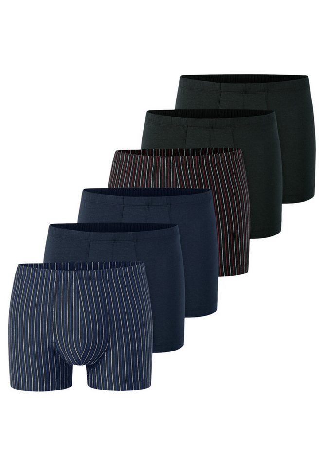 Schiesser Retro Boxer 6er Pack 95/5 Essentials (Spar-Set, 6-St) Retro Short / Pant - Baumwolle - ohne Eingriff - Atmungsaktiv von Schiesser