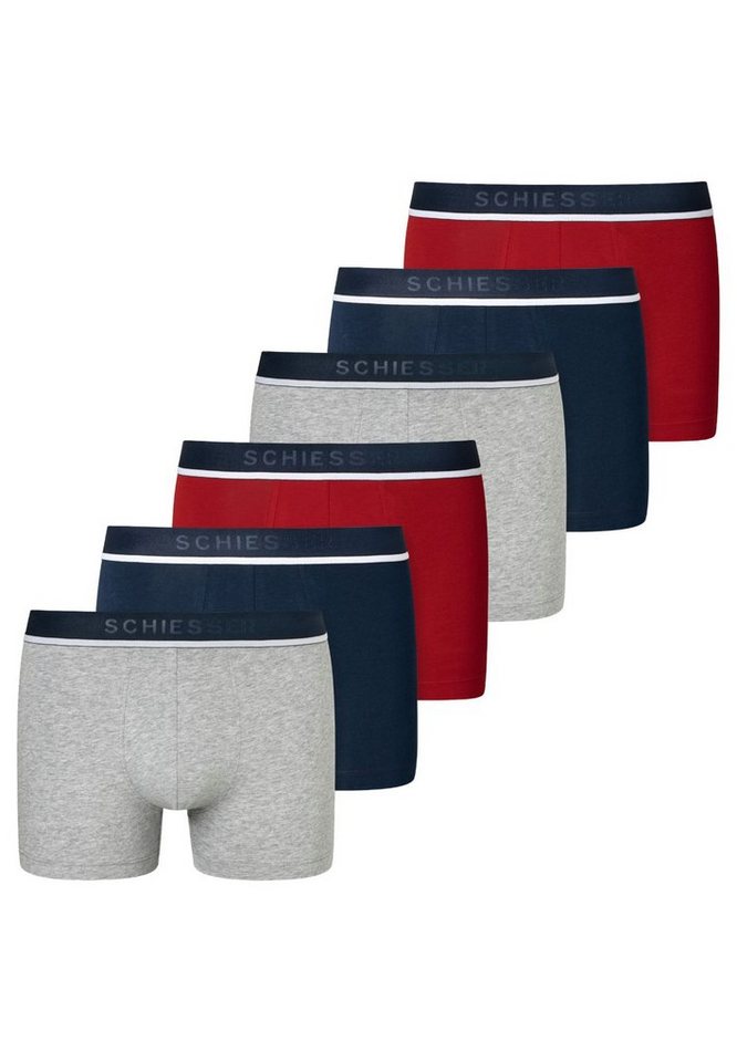 Schiesser Retro Boxer 6er Pack - 95/5 - Organic Cotton (Spar-Set, 6-St) Retro Short / Pant - Baumwolle - Ohne Eingriff - von Schiesser