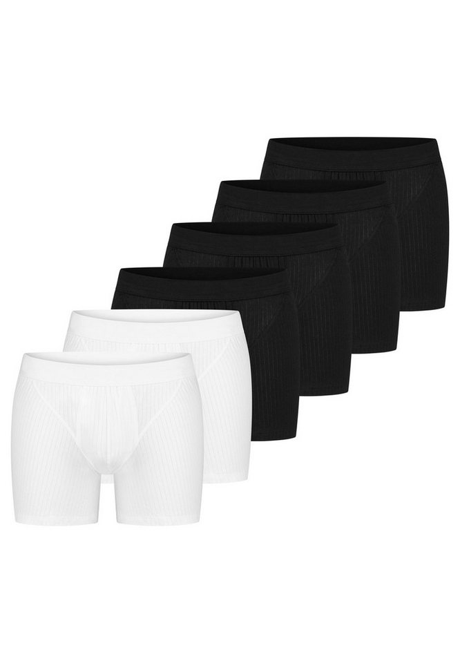Schiesser Retro Boxer 6er Pack Cotton Essentials Authentic (Spar-Set, 6-St) Retro Short / Pant - Baumwolle - mit Eingriff - Atmungsaktiv von Schiesser