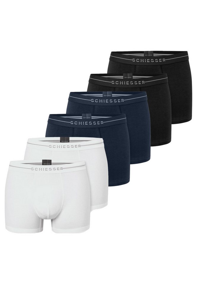Schiesser Retro Boxer 6er Pack Cotton Flex (Spar-Set, 6-St) Retro Short / Pant - Baumwolle - ohne Eingriff - Atmungsaktiv von Schiesser