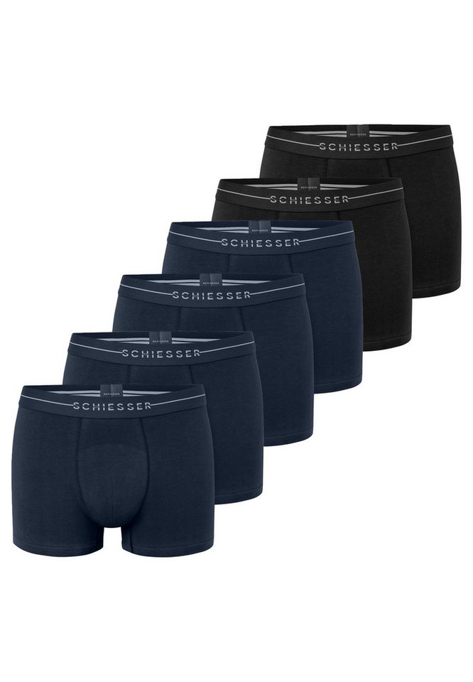 Schiesser Retro Boxer 6er Pack Cotton Flex (Spar-Set, 6-St) Retro Short / Pant - Baumwolle - ohne Eingriff - Atmungsaktiv von Schiesser