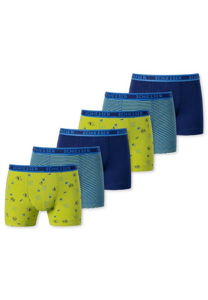 Schiesser Retro Boxer 6er Pack Teens Boys 95/5 Organic Cotton (Spar-Set, 6-St) Retro Short / Pant - Baumwolle - Ohne Eingriff - von Schiesser