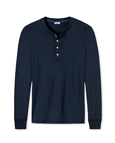 Schiesser Revival Karl-Heinz Button Long Shirt dunkelblau 6 von Schiesser