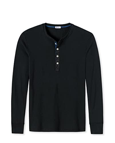 Schiesser Revival Karl-Heinz Button Long Shirt schwarz 6 von Schiesser